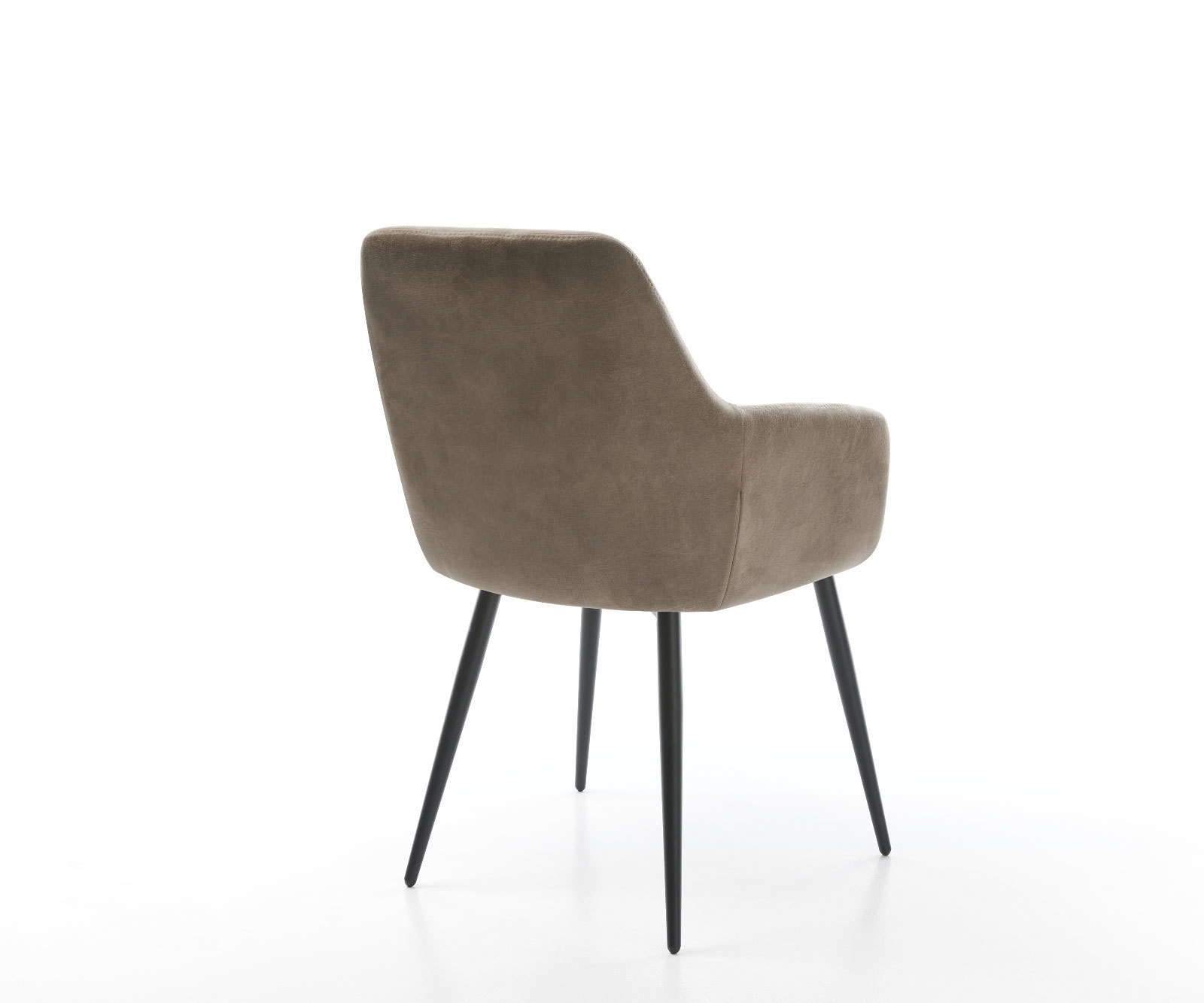 Esszimmerstuhl Pejo-Flex Mikrofaser Taupe Vintage 4-Fuß konisch Schwarz Taschenfederkern 5