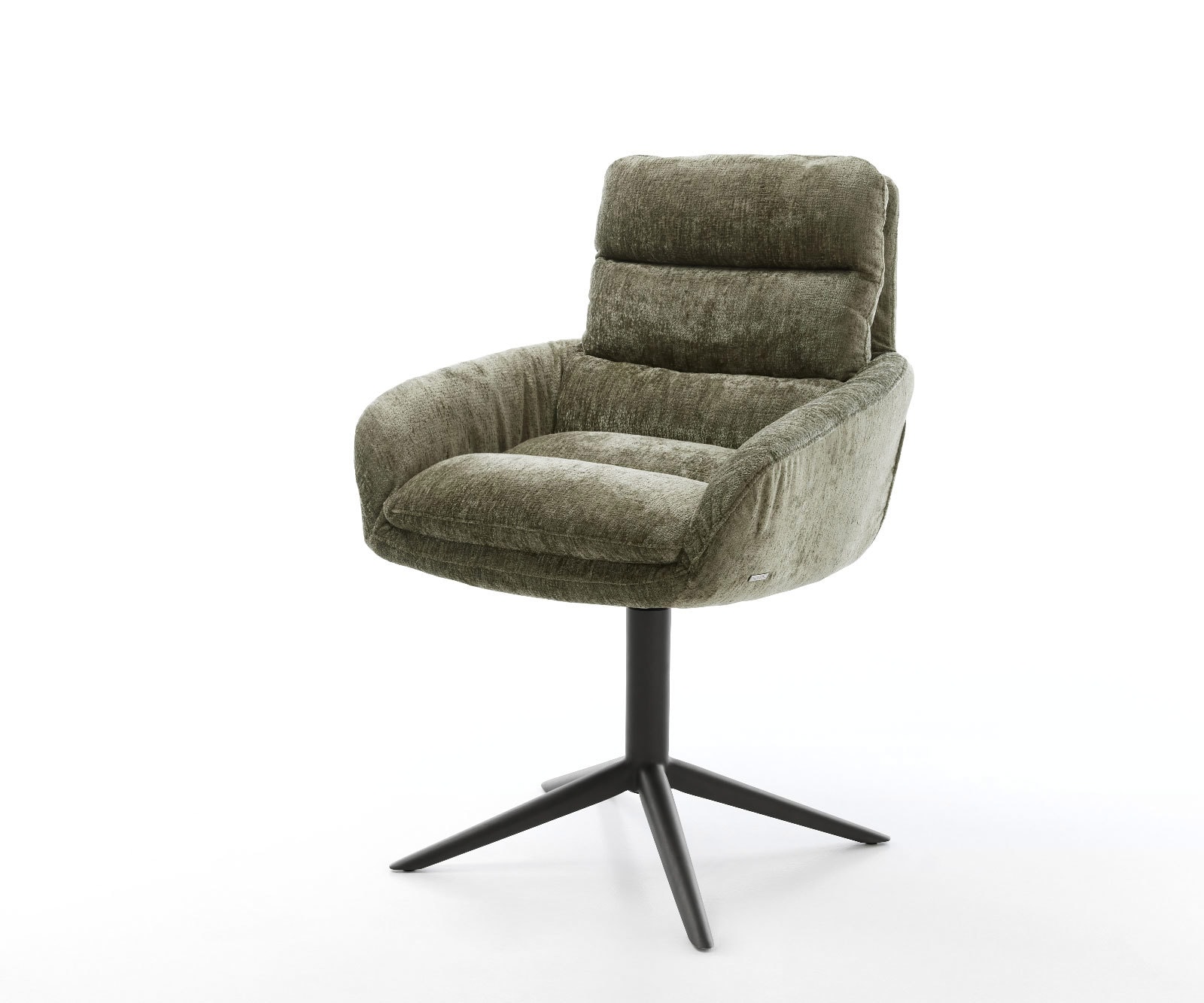 Drehstuhl Abelia-Flex mit Armlehnen Chenille Olive Fußkreuz Schwarz 360° dr günstig online kaufen