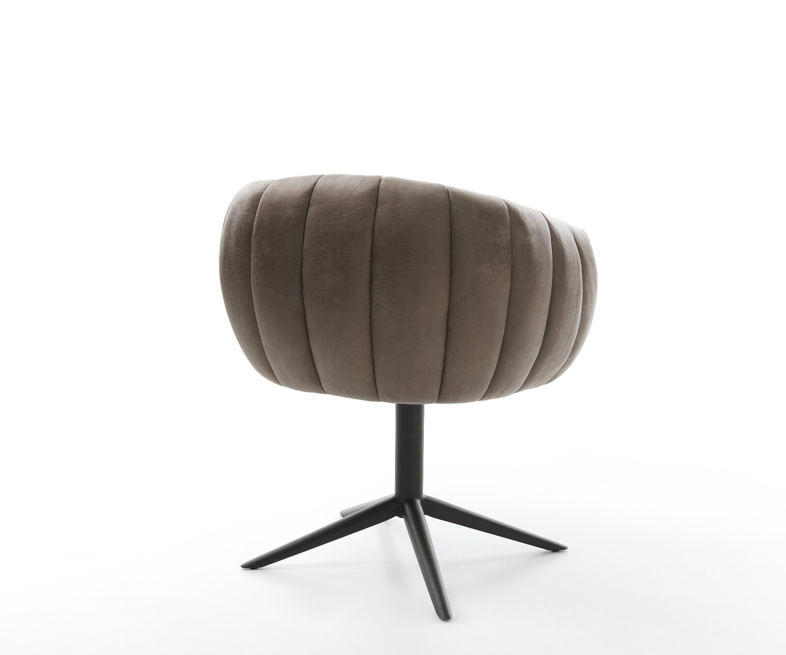 Drehstuhl Jada-Flex Mikrofaser Taupe Vintage Fußkreuz Schwarz 360° drehbar Wippfunktion Taschenfederkern 4