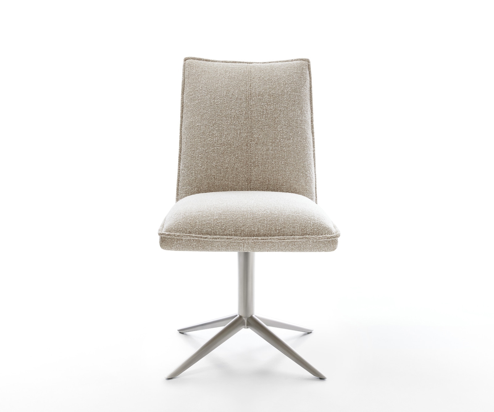 Drehstuhl Lelio-Flex Webstoff Soft Beige Fußkreuz Edelstahl 360° drehbar Wippfunktion Taschenfederkern 1