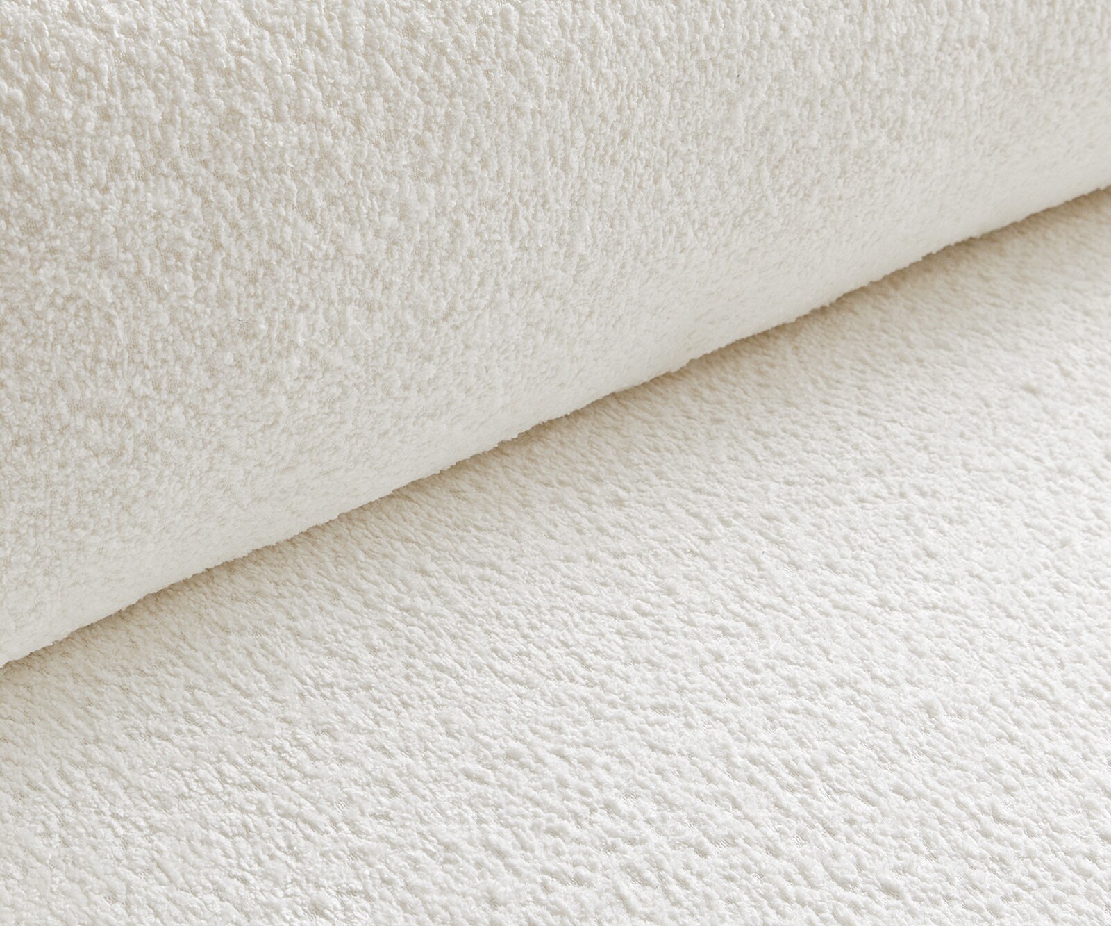 Wohnlandschaft Sirpio 300x200 cm Bouclé Creme-Weiß Recamiere variabel mit Hocker 3