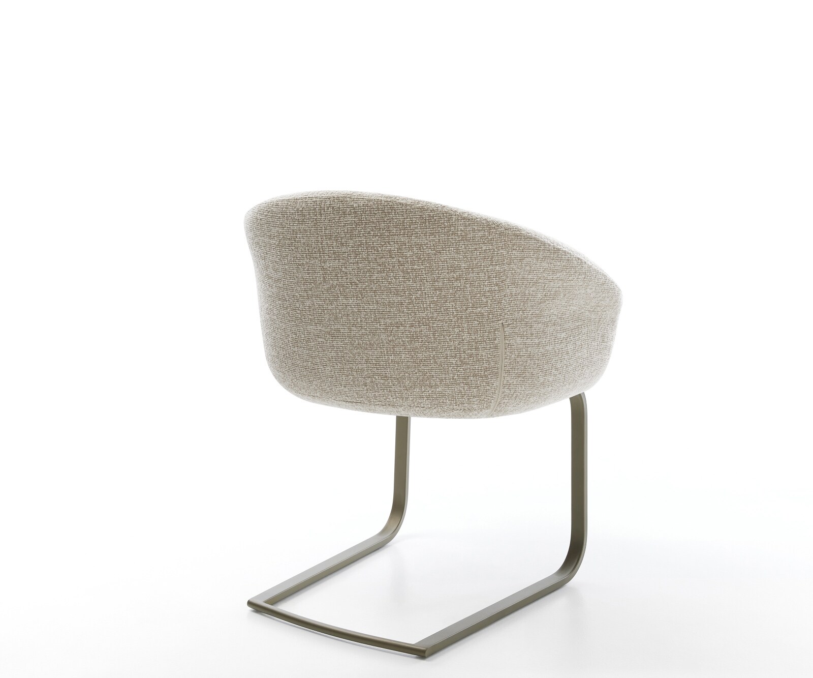 Freischwinger Vinka-Flex mit Armlehnen Webstoff Soft Beige Freischwinger flach Effektfinish Titan Taschenfederkern 5