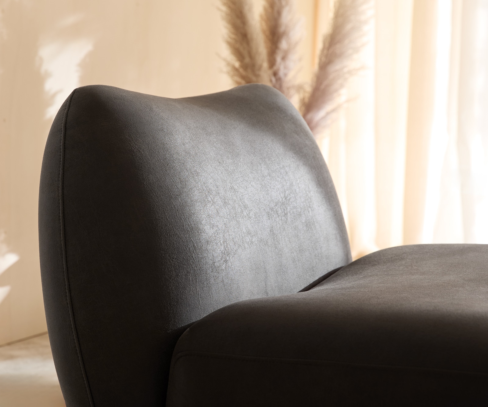 Loungesessel Zena 75x85 cm Mikrofaser Anthrazit Vintage 4 Loungesessel Zena 75x85 cm Mikrofaser Anthrazit Vintage 4