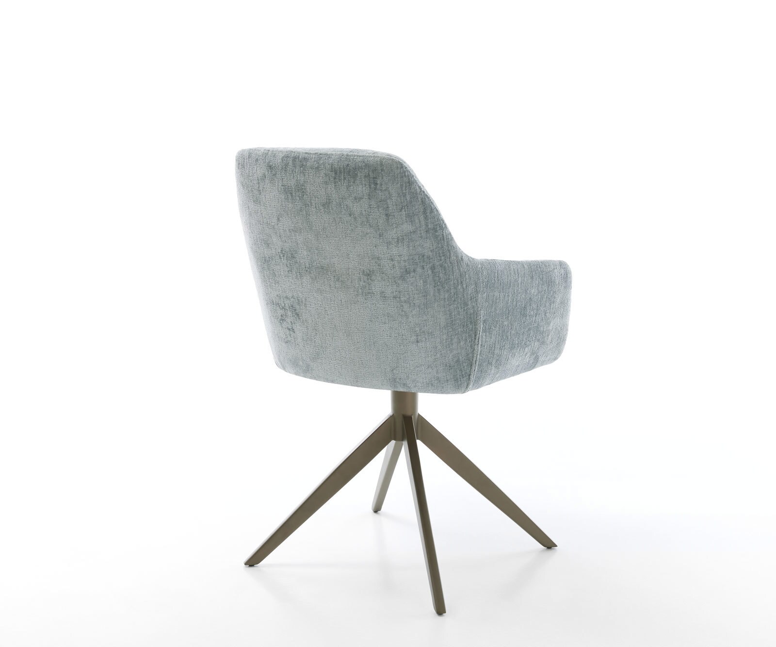 Drehstuhl Pejo-Flex Chenille Pastellblau Kreuzgestell breit Effektfinish Titan 360° drehbar Taschenfederkern 4