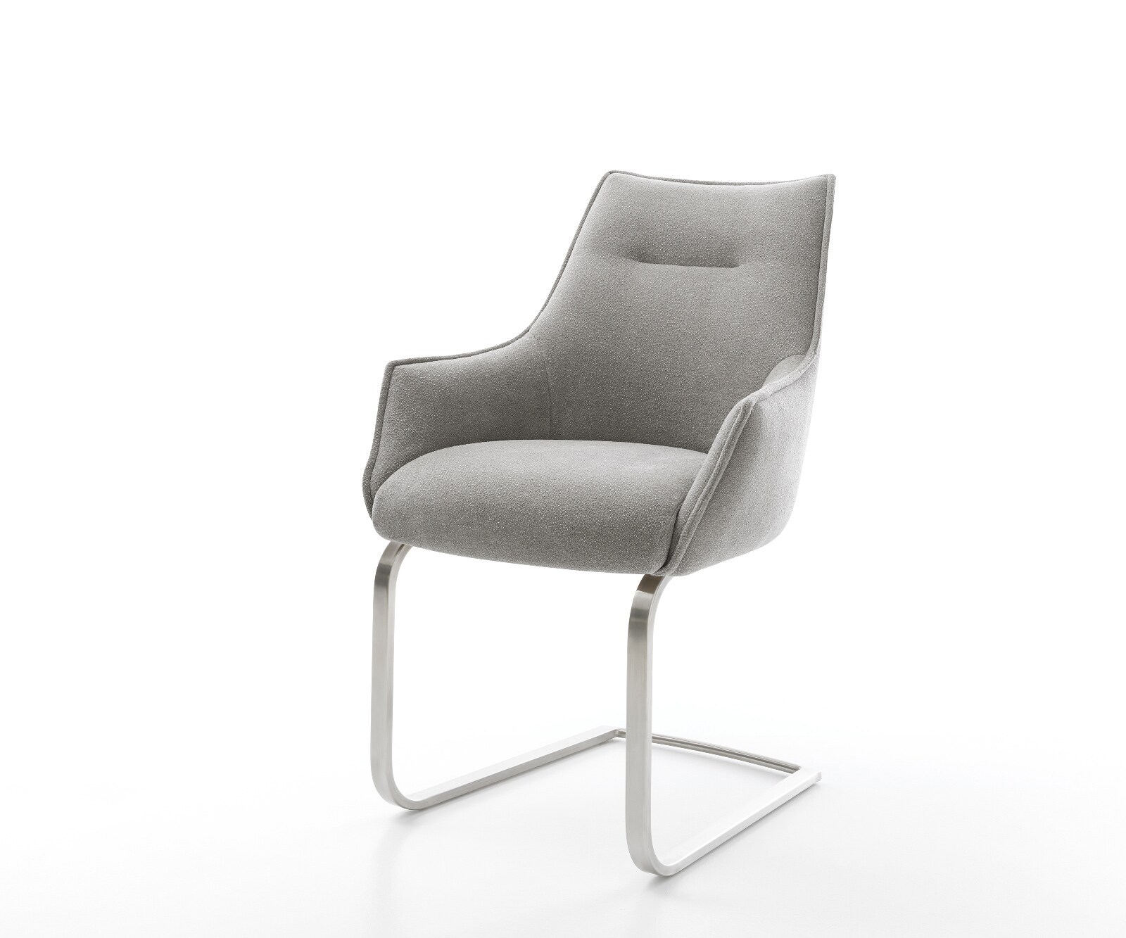 Freischwinger Alja-Flex mit Armlehnen Strukturstoff Soft Grau Freischwinger günstig online kaufen