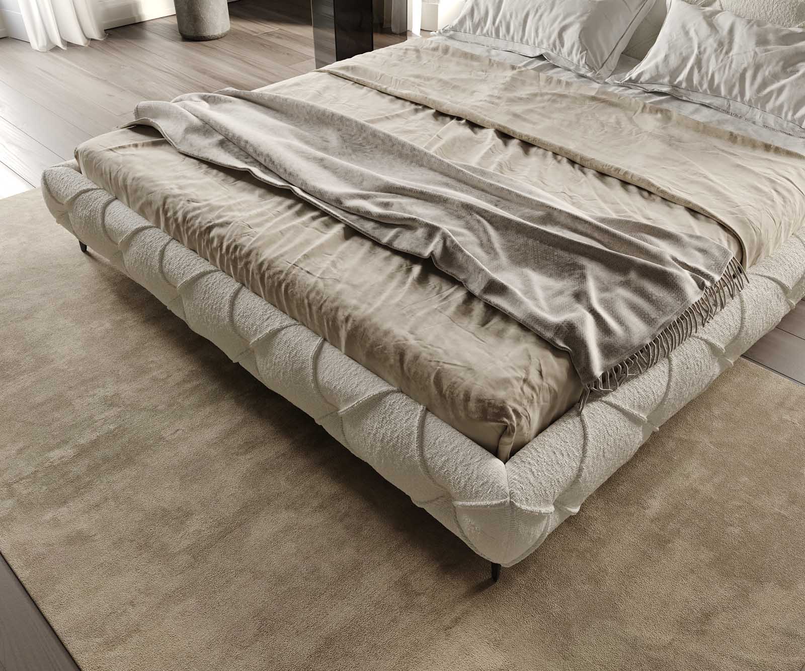 Polsterbettgestell Nayara 180x200 cm Bouclé Creme-Weiß 6 Polsterbettgestell Nayara 180x200 cm Bouclé Creme-Weiß 6