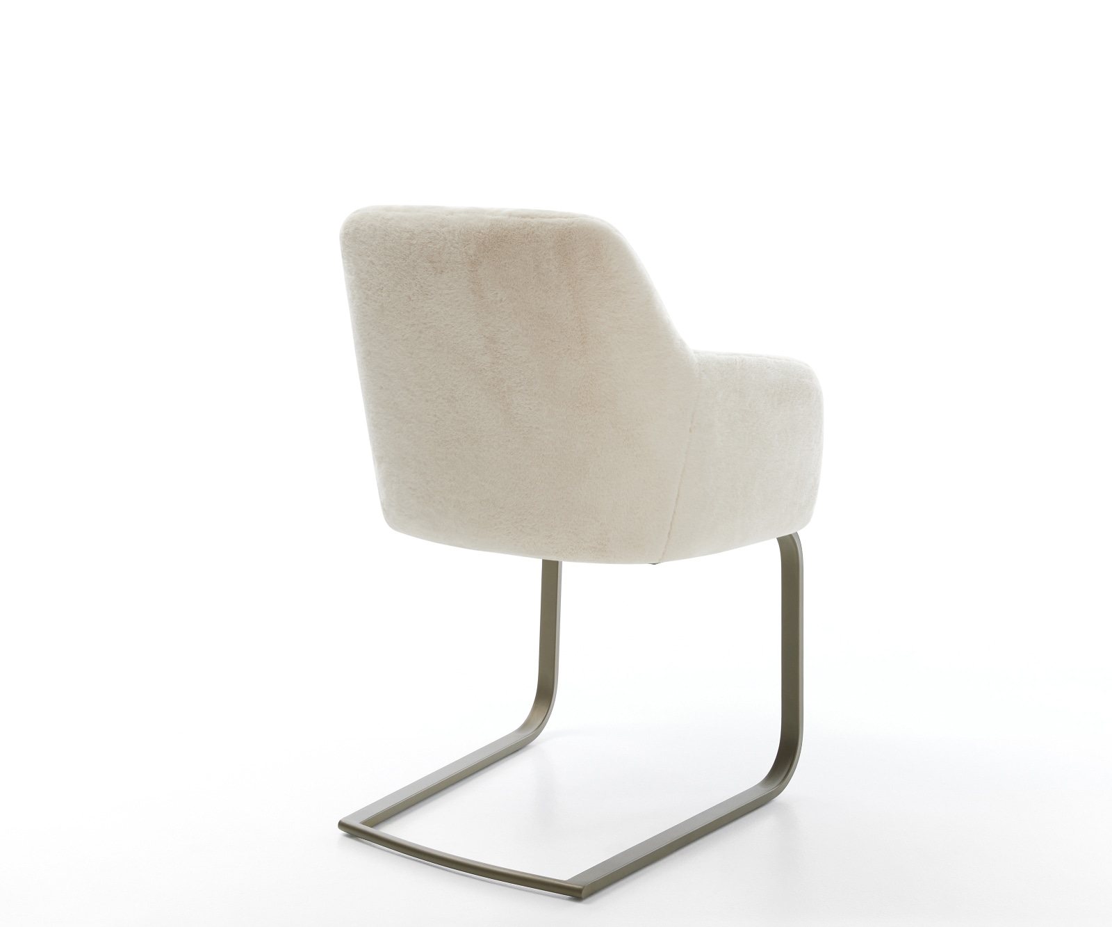 Freischwinger Greg-Flex Plüsch Creme-Weiß Freischwinger flach Effektfinish Titan Taschenfederkern 4