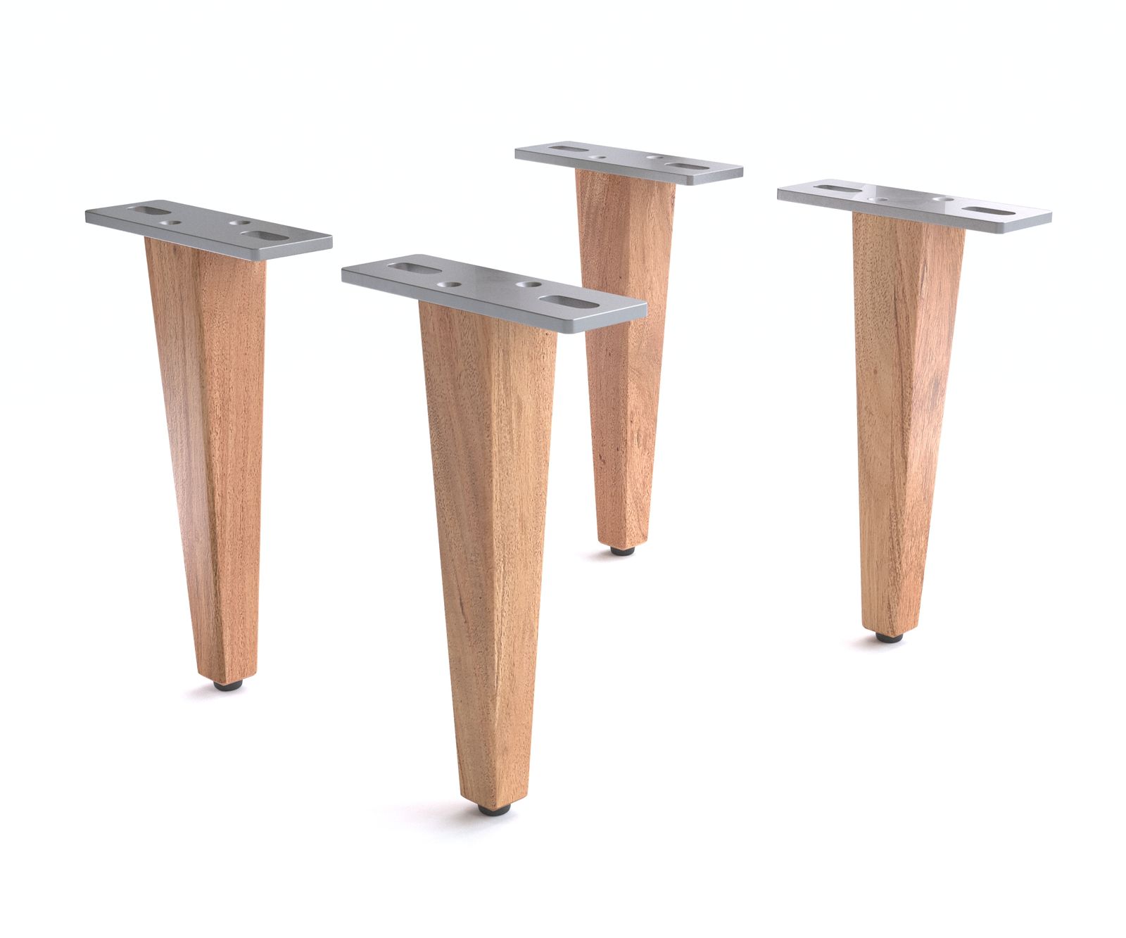 Holzfuß Vierkant 20cm Akazie Natur (4er Set)