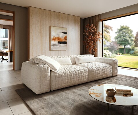 Big-Sofa Freestyle Icon 280x110 cm Bouclé Soft Beige