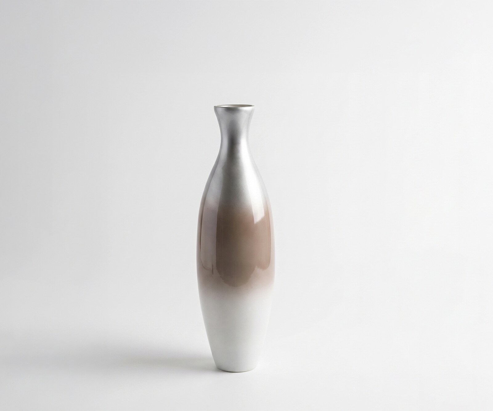 Vase Nuvia l20 x P20 x H68 cm Verre Mokka Opal Fait main