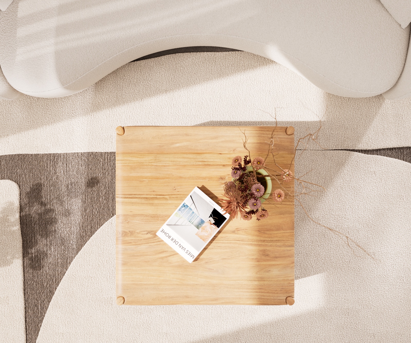 Couchtisch Simcha 90x90 cm Akazie Natur 1 Fach 2 Couchtisch Simcha 90x90 cm Akazie Natur 1 Fach 2