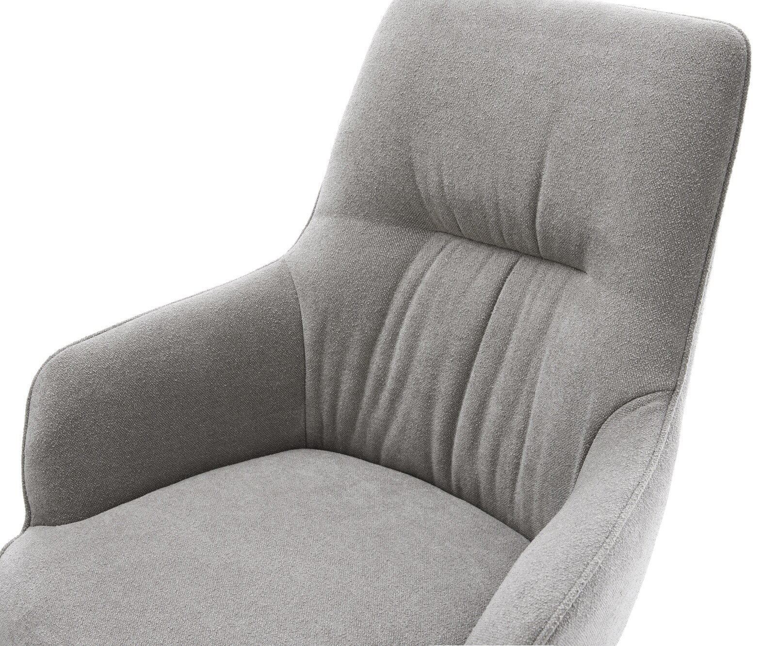 Freischwinger Zelia-Flex mit Armlehnen Strukturstoff Soft Grau Freischwinger flach Edelstahl Taschenfederkern 4