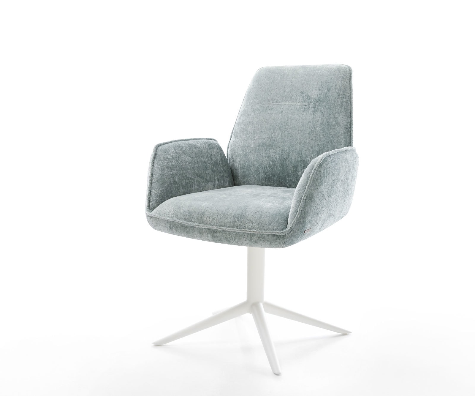 Drehstuhl Zoa-Flex Chenille Pastellblau Fußkreuz Weiß 360° drehbar Wippfunk günstig online kaufen