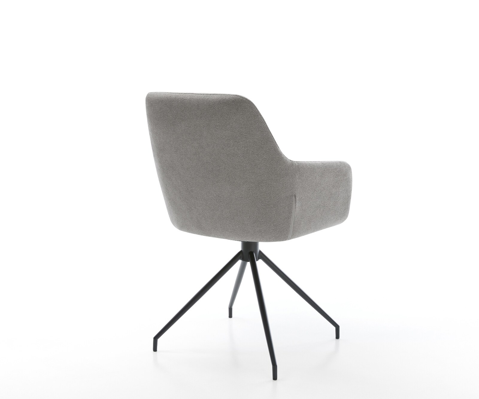 Esszimmerstuhl Pejo-Flex Strukturstoff Soft Grau Kreuzgestell konisch Schwarz Taschenfederkern 5