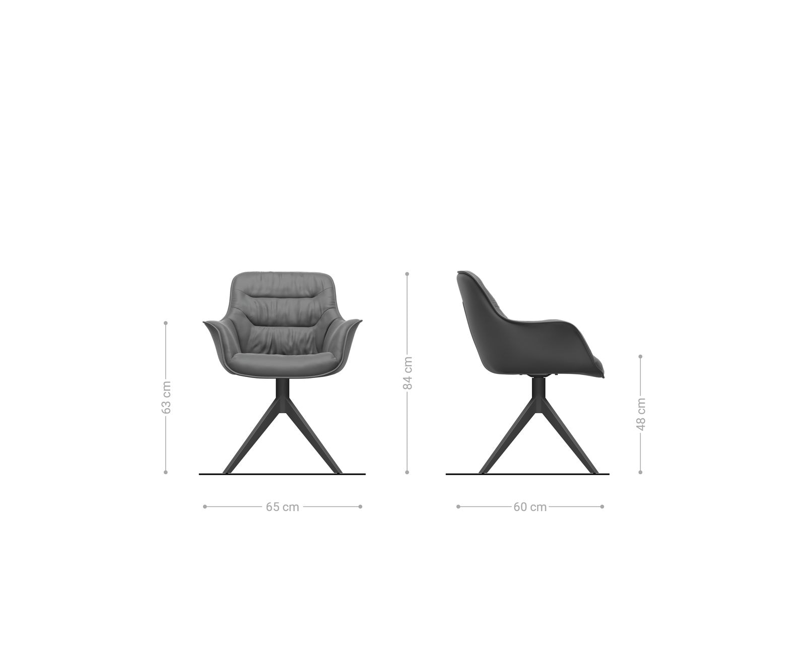 Drehstuhl Kaira-Flex Bouclé Soft Beige Kreuzgestell breit Schwarz 360° drehbar Wippfunktion 6