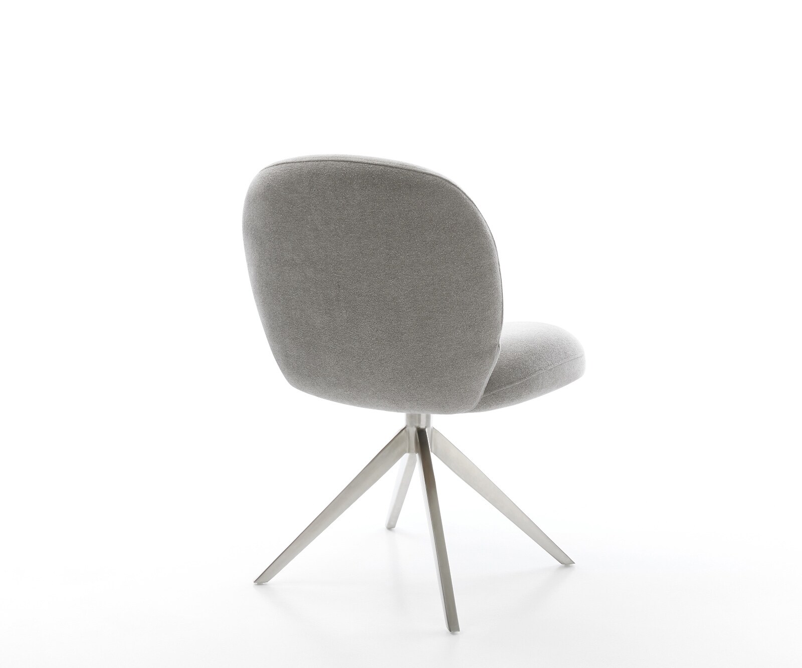 Drehstuhl Nube-Flex Strukturstoff Soft Grau Kreuzgestell breit Edelstahl 360° drehbar Wippfunktion Taschenfederkern 5