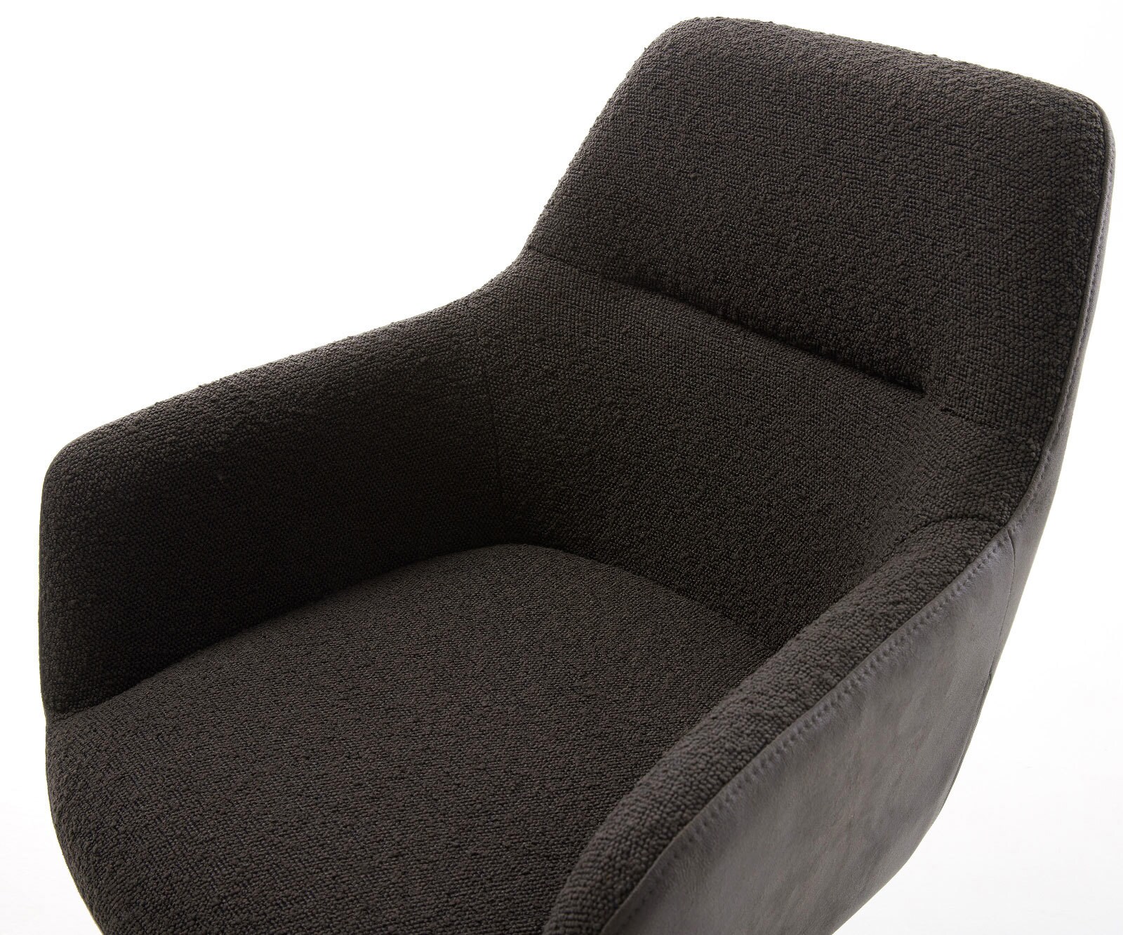 Drehstuhl Pejo-Flex Materialmix Schwarz Fußkreuz Edelstahl 360° drehbar Wippfunktion Taschenfederkern 4
