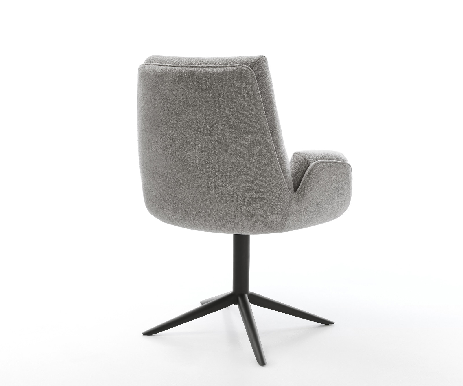 Drehstuhl Clea-Flex Strukturstoff Soft Grau Fußkreuz Schwarz 360° drehbar Wippfunktion 5