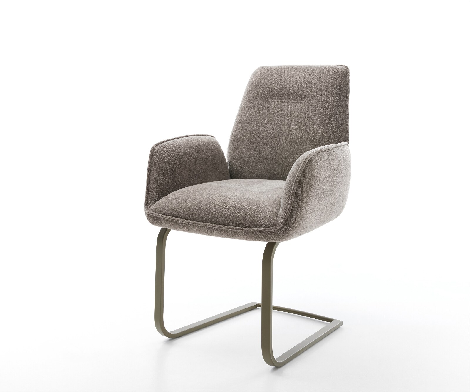 Freischwinger Zoa-Flex Strukturstoff Soft Taupe Freischwinger flach Effektfinish Titan Taschenfederkern