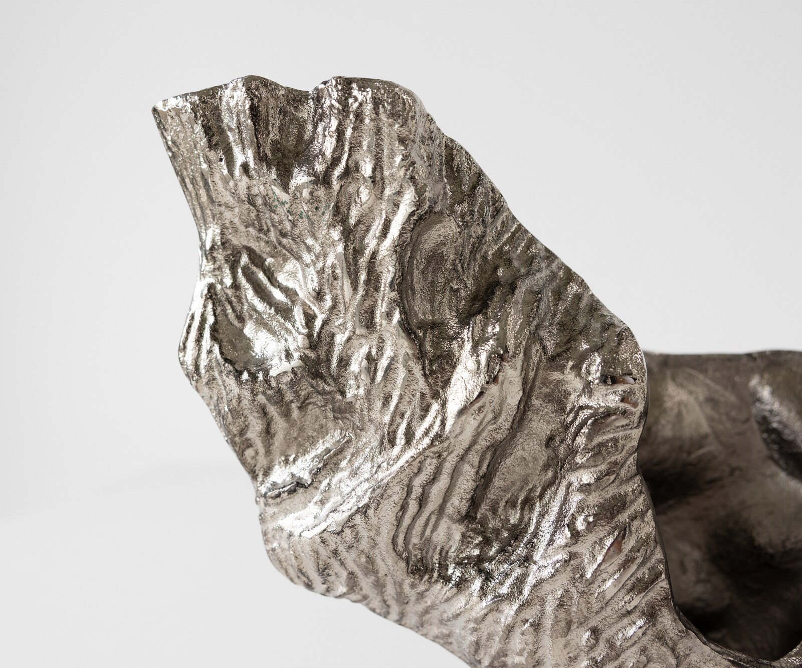 Vase Alaris B44 x T13 x H31 cm Aluminium Platin Handgemacht 2