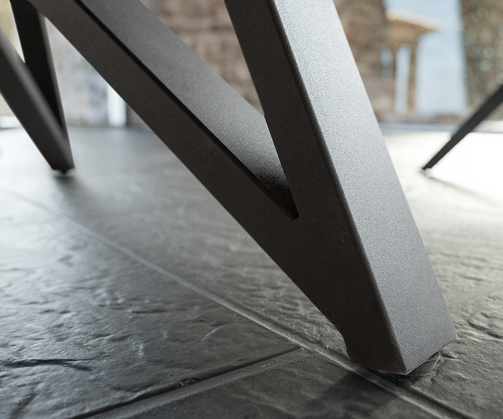 Esstisch Carlow 130/200x95 cm Keramik Grau Metall ausziehbar 5 Esstisch Carlow 130/200x95 cm Keramik Grau Metall ausziehbar 5