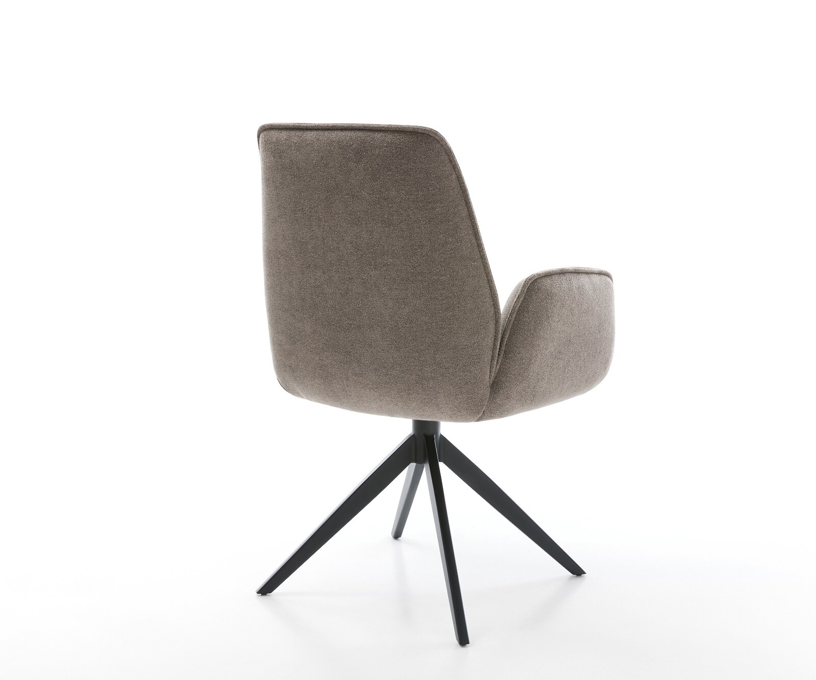 Drehstuhl Zoa-Flex Strukturstoff Soft Taupe Kreuzgestell breit Schwarz 360° drehbar Wippfunktion Taschenfederkern 4
