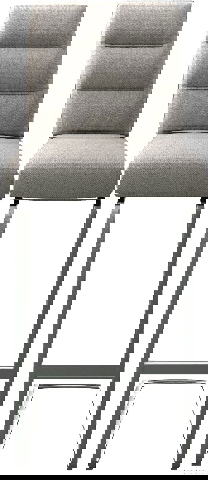 Barstuhl Pela-Flex Stripes Hellgrau Freischwinger flach Edelstahl 3