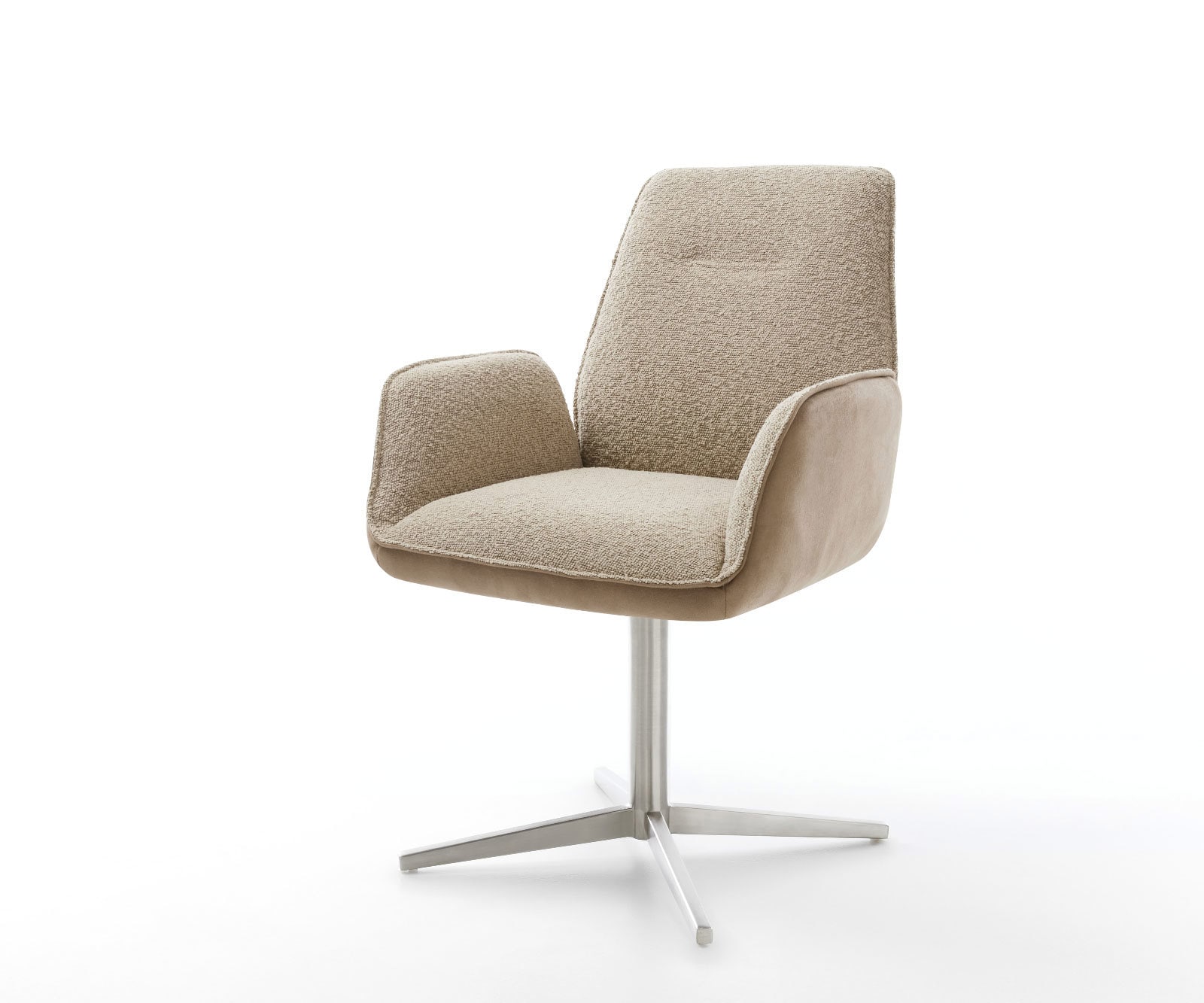 Drehstuhl Zoa-Flex Materialmix Schlamm Fußkreuz Edelstahl 360° drehbar Taschenfederkern Drehstuhl Zoa-Flex Materialmix Schlamm Fußkreuz Edelstahl 360° drehbar Taschenfederkern