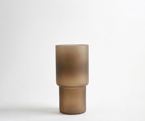 Vase Columna B15 x T15 x H30 cm Glas Aurum Mundgeblasen