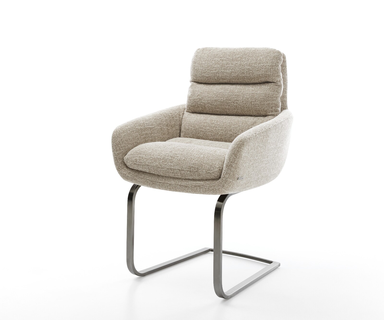 Freischwinger Abelia-Flex mit Armlehnen Webstoff Soft Beige Freischwinger f günstig online kaufen