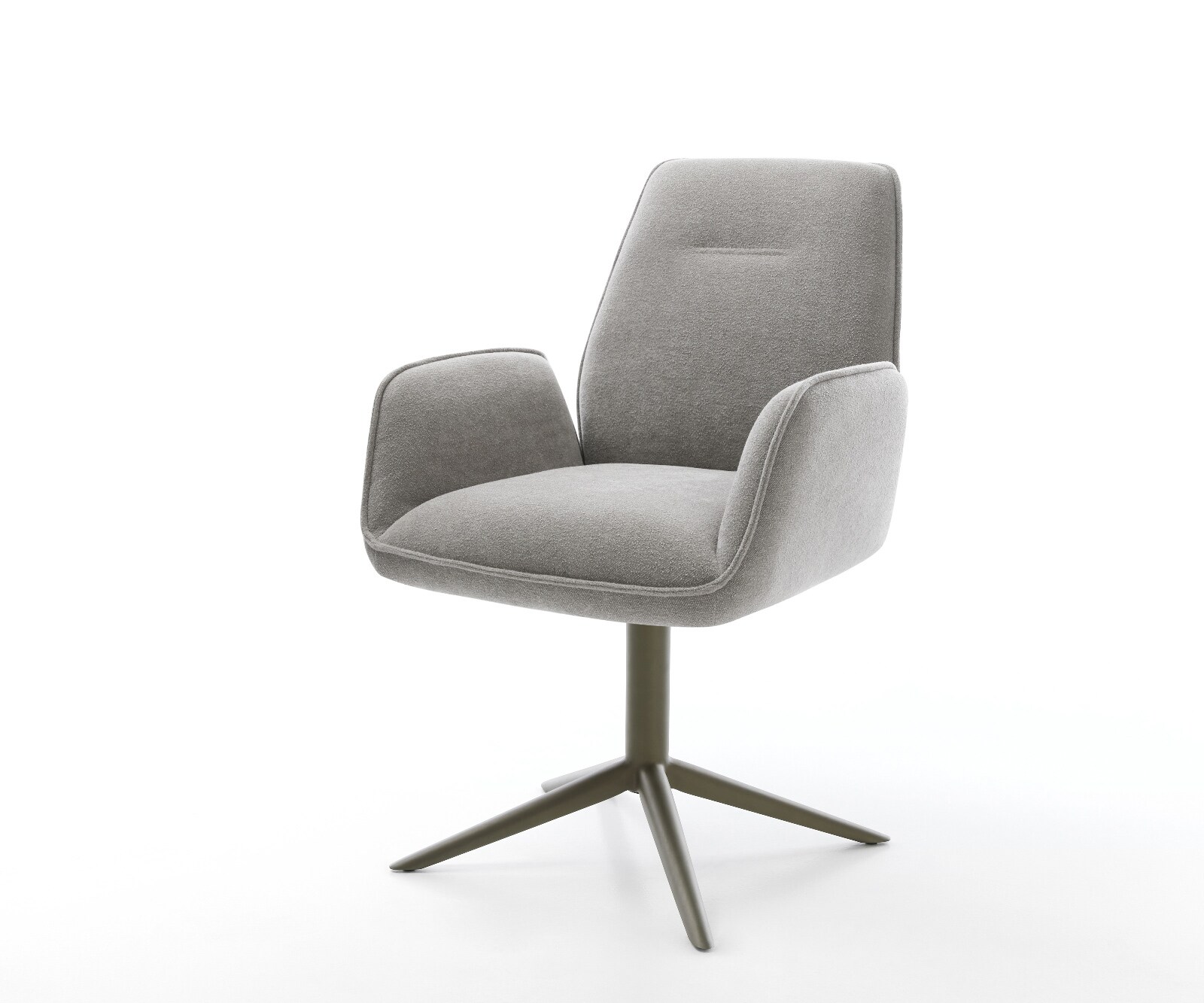 Drehstuhl Zoa-Flex Strukturstoff Soft Grau Fußkreuz Effektfinish Titan 360° günstig online kaufen
