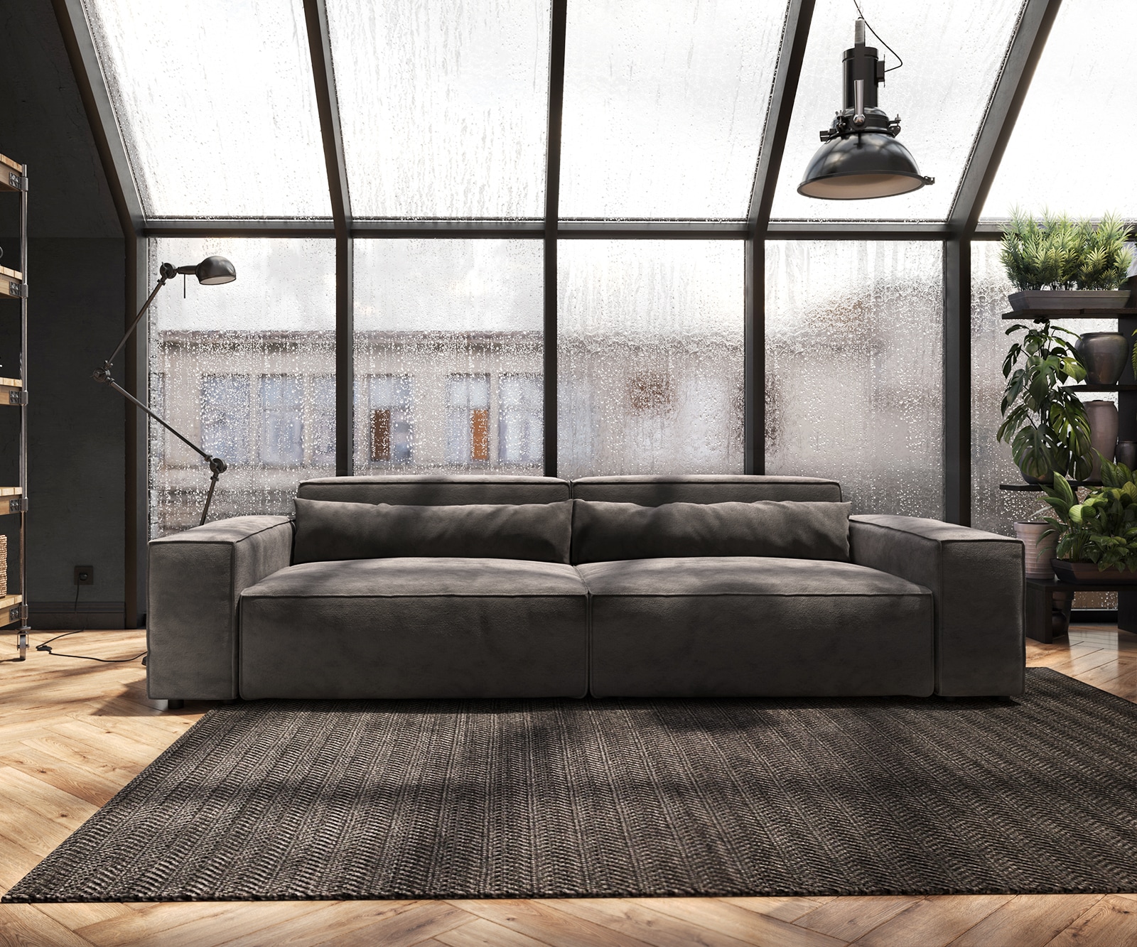 Big-Sofa Sirpio XL 270x130 cm Mikrofaser Khakibraun 1 Big-Sofa Sirpio XL 270x130 cm Mikrofaser Khakibraun 1