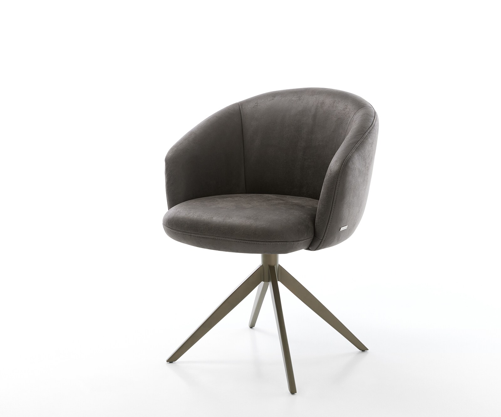 Drehstuhl Caja-Flex mit Armlehnen Anthrazit Vintage Kreuzgestell breit Effektfinish Titan 360° drehbar Taschenfederkern
