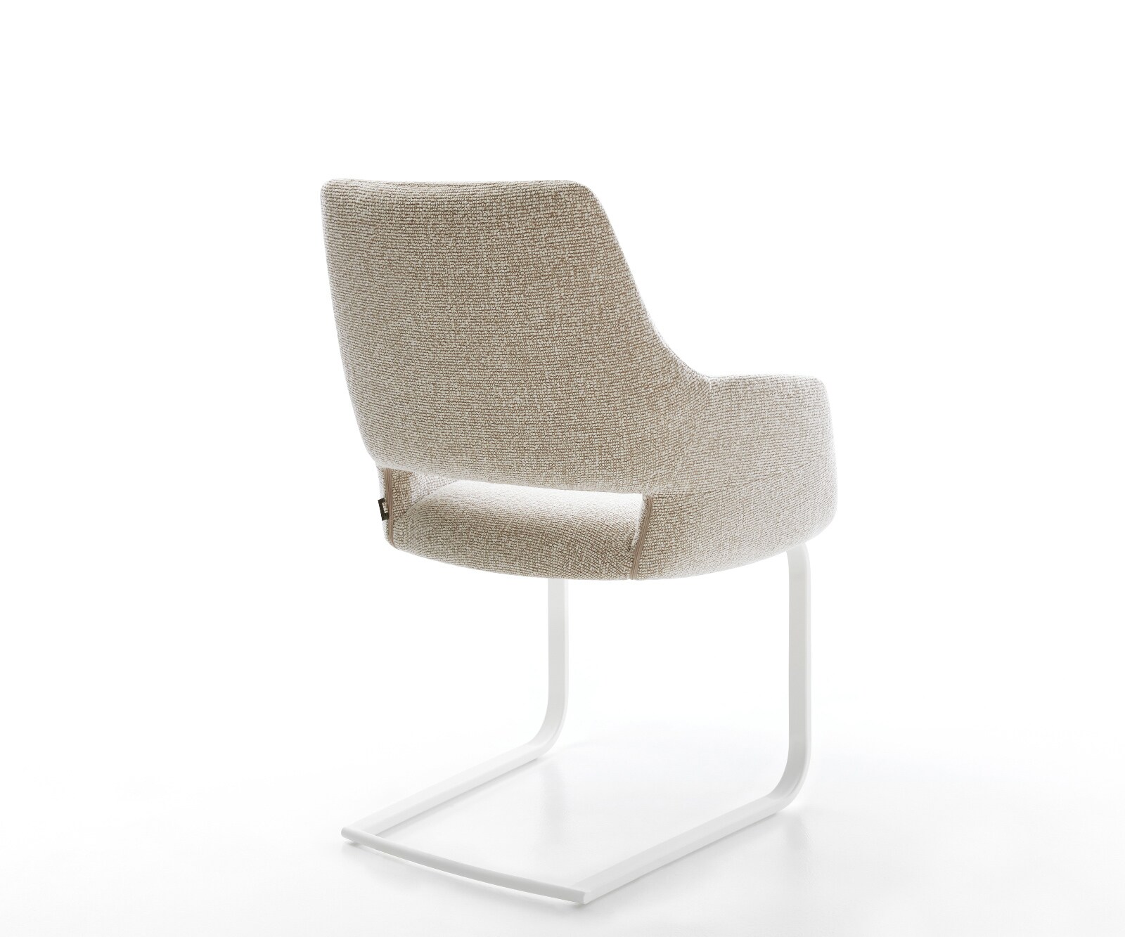 Freischwinger Yago-Flex mit Armlehnen Webstoff Soft Beige Freischwinger flach Weiß Taschenfederkern 5