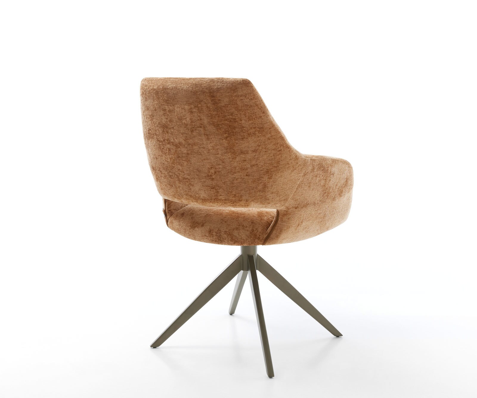 Drehstuhl Yago-Flex mit Armlehnen Chenille Rost Kreuzgestell breit Effektfinish Titan 360° drehbar Wippfunktion Taschenfederkern 4
