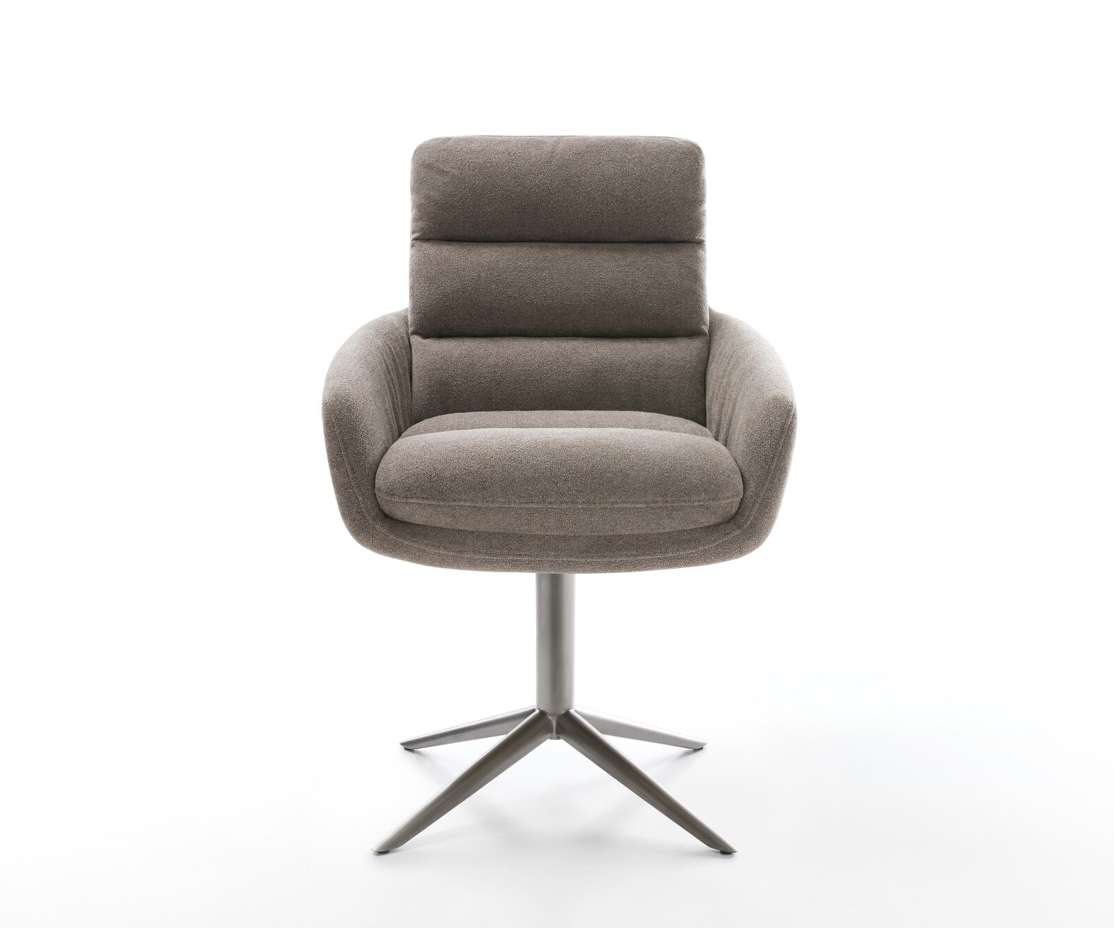 Drehstuhl Abelia-Flex mit Armlehnen Strukturstoff Soft Taupe Fußkreuz Graphit 360° drehbar Wippfunktion 2