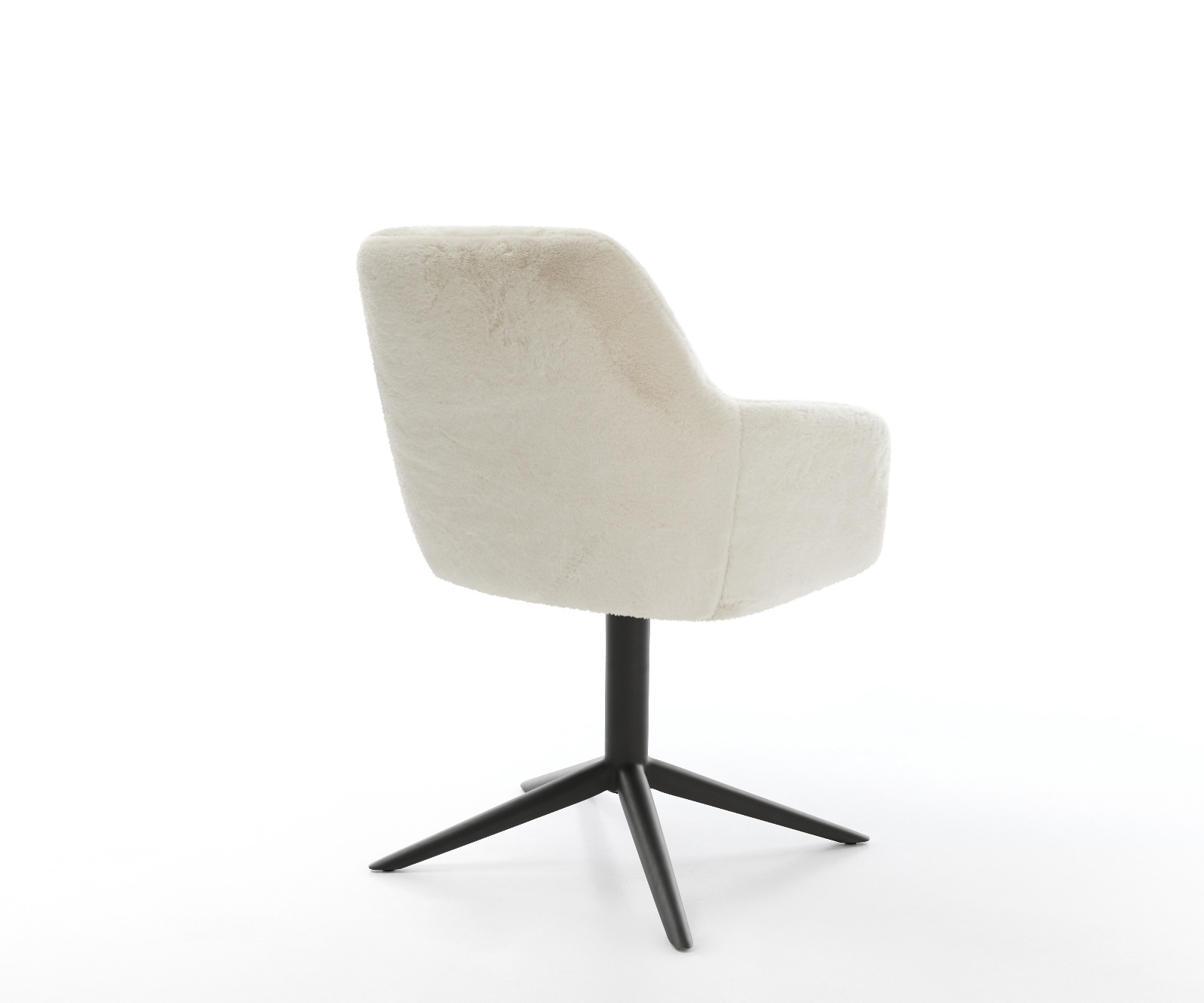 Drehstuhl Pejo-Flex Plüsch Creme-Weiß Fußkreuz Schwarz 360° drehbar Wippfunktion Taschenfederkern 5