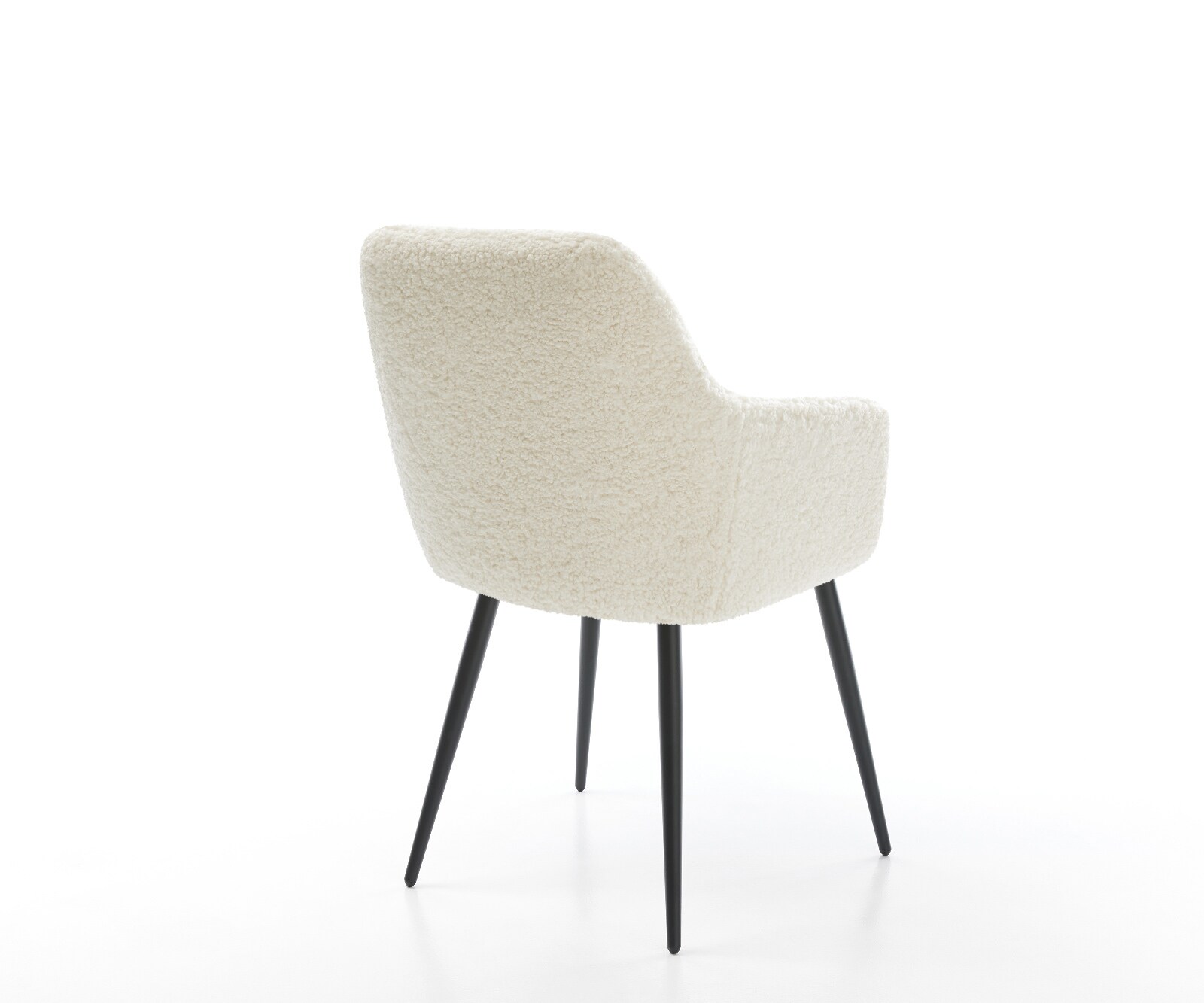 Esszimmerstuhl Pejo-Flex Teddystoff Beige 4-Fuß konisch Schwarz Taschenfederkern 4