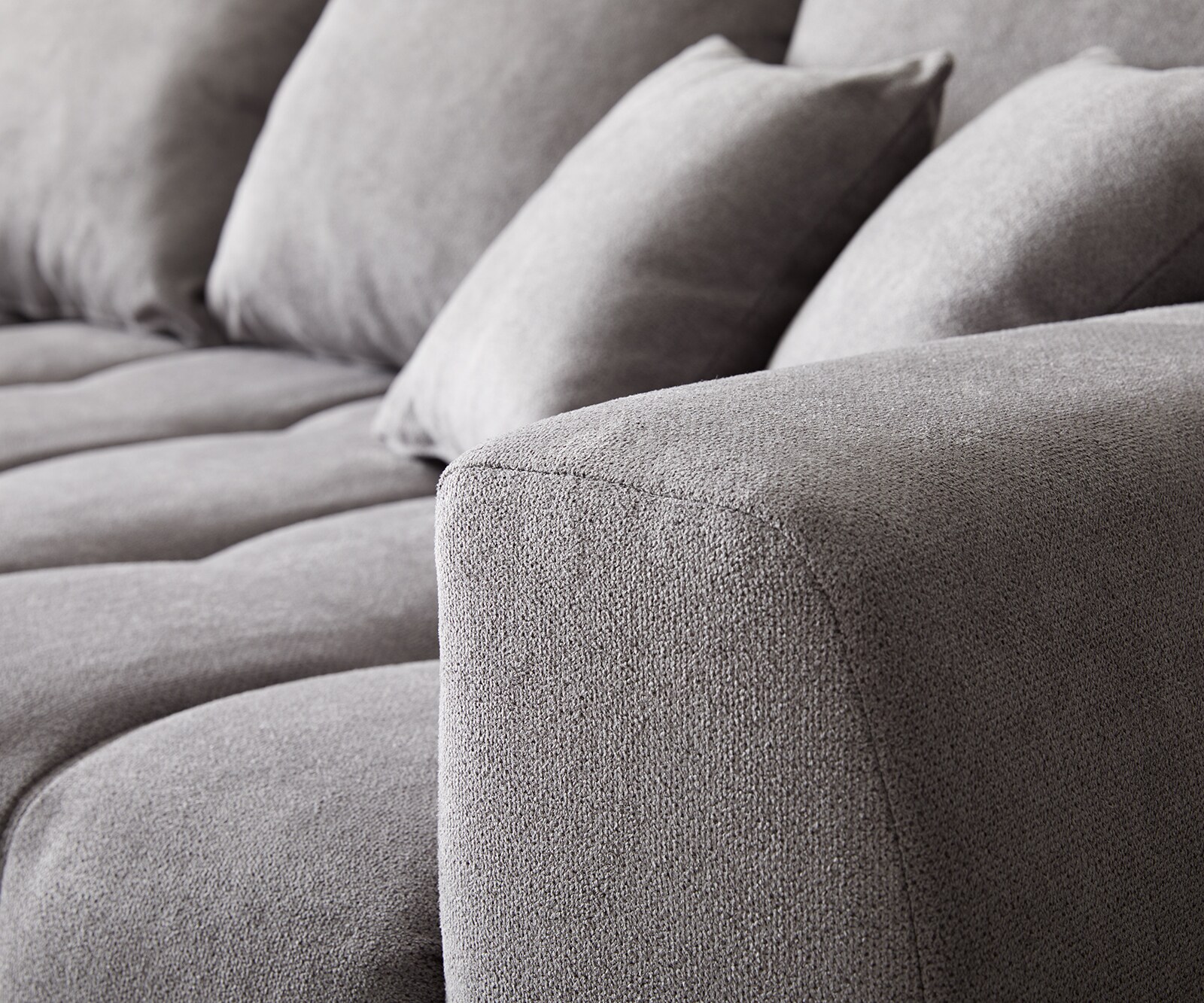 Ecksofa Josea 300x220 cm Mikrofaser Steingrau Recamiere links 3
