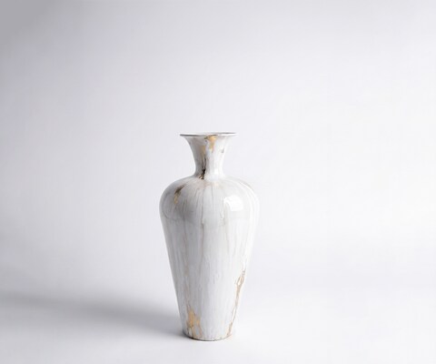 Vase Marvella B23 x T23 x H48 cm Metall Kintsugi Handgemacht