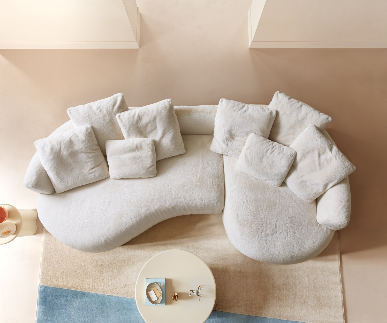 Big-Sofa Edina 330x170 cm Plüsch Creme-Weiß 5