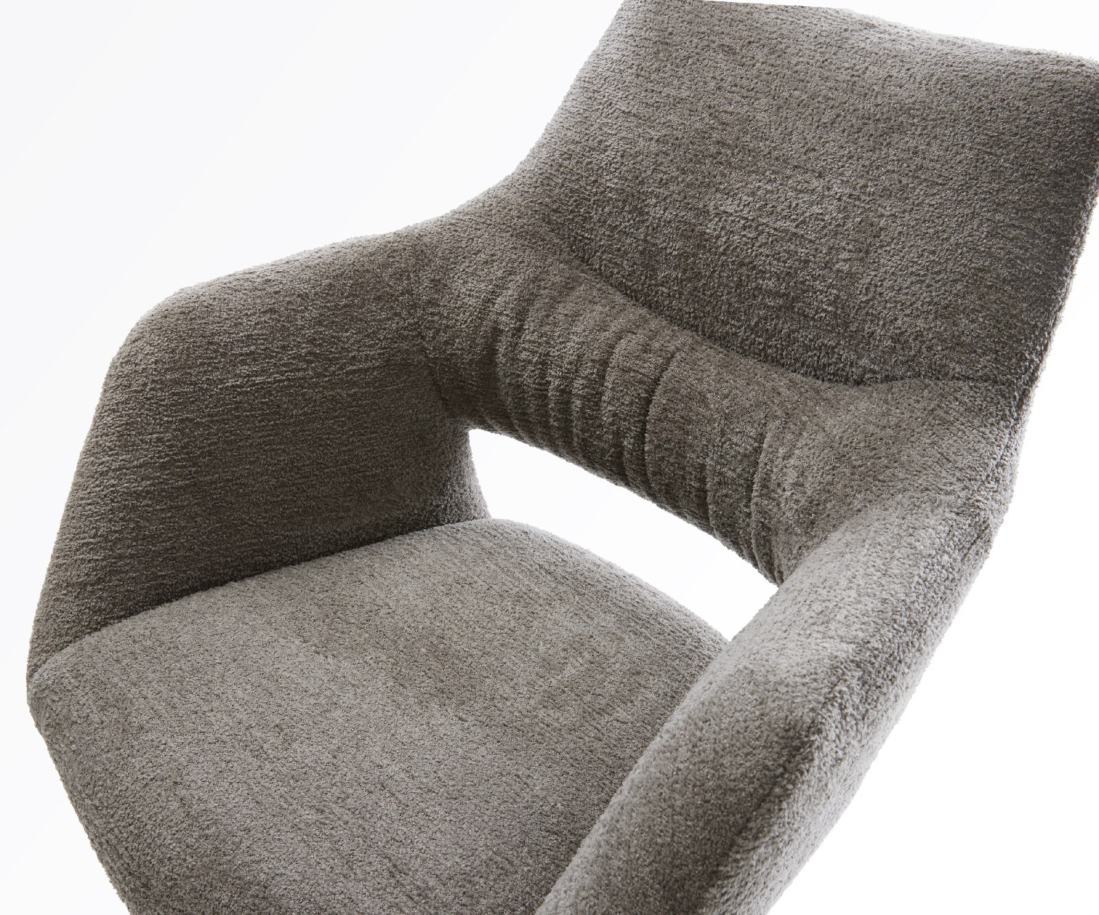 Barstuhl Yago-Flex Bouclé Soft Schlamm Drehfuß höhenverstellbar Edelstahl Silberfarben Taschenfederkern 3