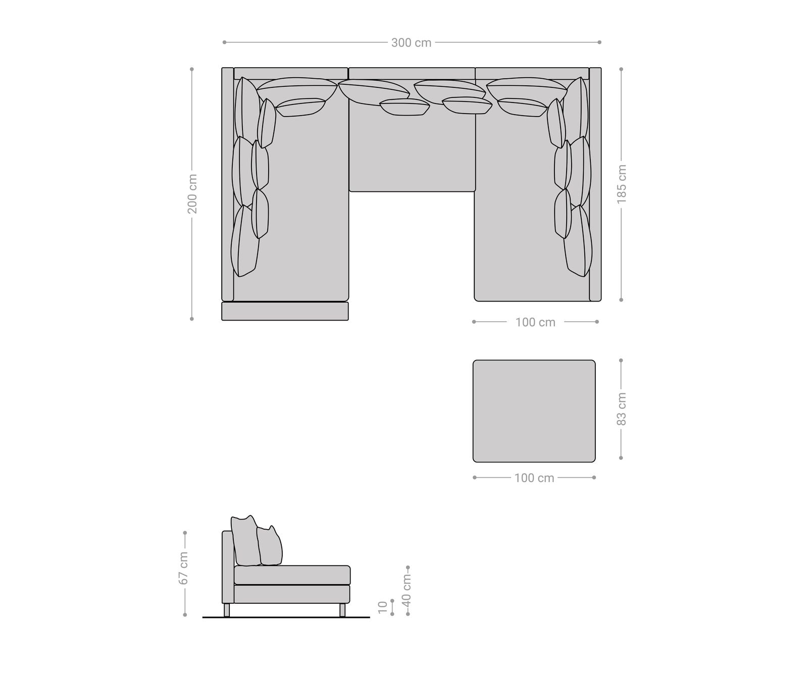 Wohnlandschaft Clovis Braun Antik Optik modular Hocker Armlehne  7