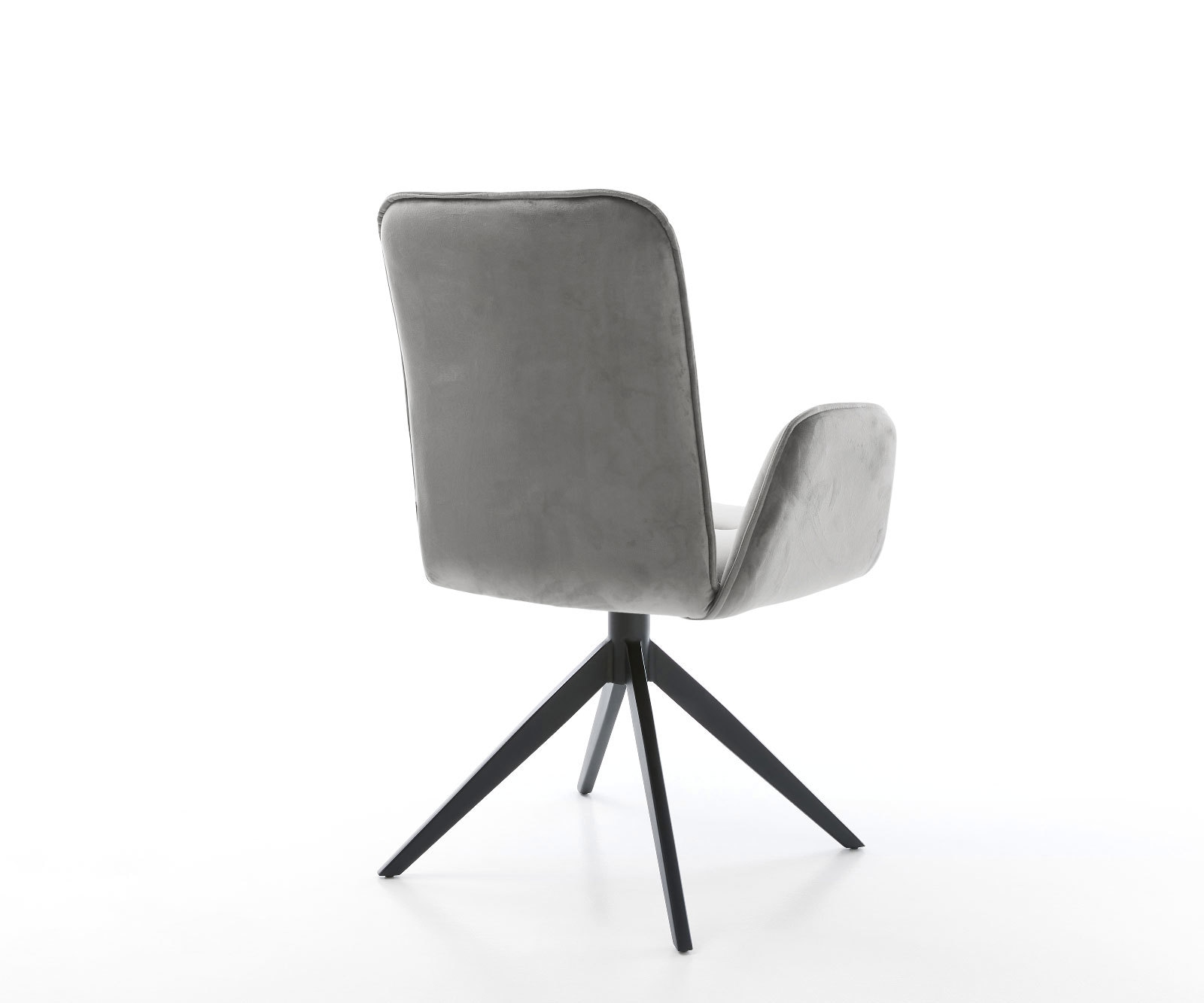 Drehstuhl Vinja-Flex Samt Grau Kreuzgestell breit Schwarz 360° drehbar Wippfunktion 4