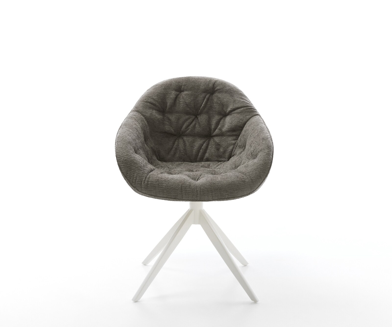 Drehstuhl Gaio-Flex Bouclé Soft Schlamm Kreuzgestell breit Weiß 360° drehbar Wippfunktion 2