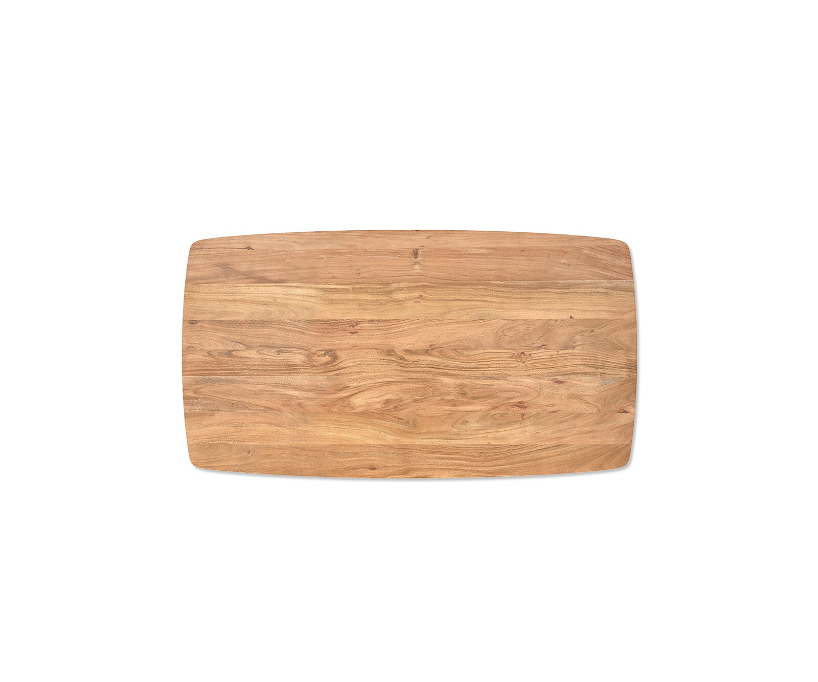 Esstisch Edge Boot 180x90 Akazie Natur Edelstahl Schräg Schweizer Kante 3