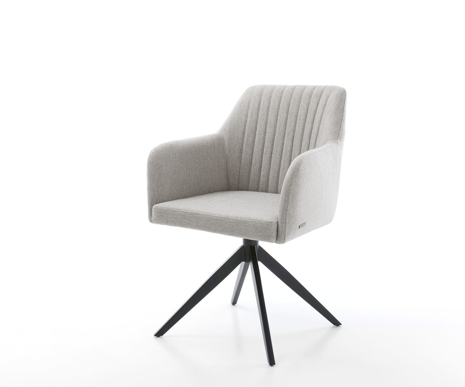 Drehstuhl Greg-Flex Stripes Hellgrau Kreuzgestell breit Schwarz 360° drehbar Wippfunktion Taschenfederkern Drehstuhl Greg-Flex Stripes Hellgrau Kreuzgestell breit Schwarz 360° drehbar Wippfunktion Taschenfederkern