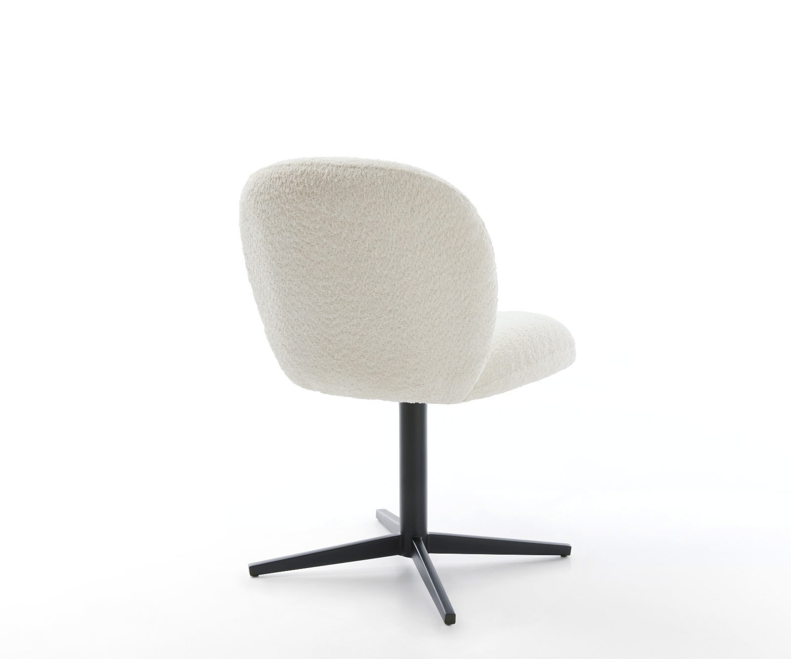 Drehstuhl Nube-Flex Bouclé Weiß Fußkreuz Schwarz 360° drehbar Taschenfederkern 5