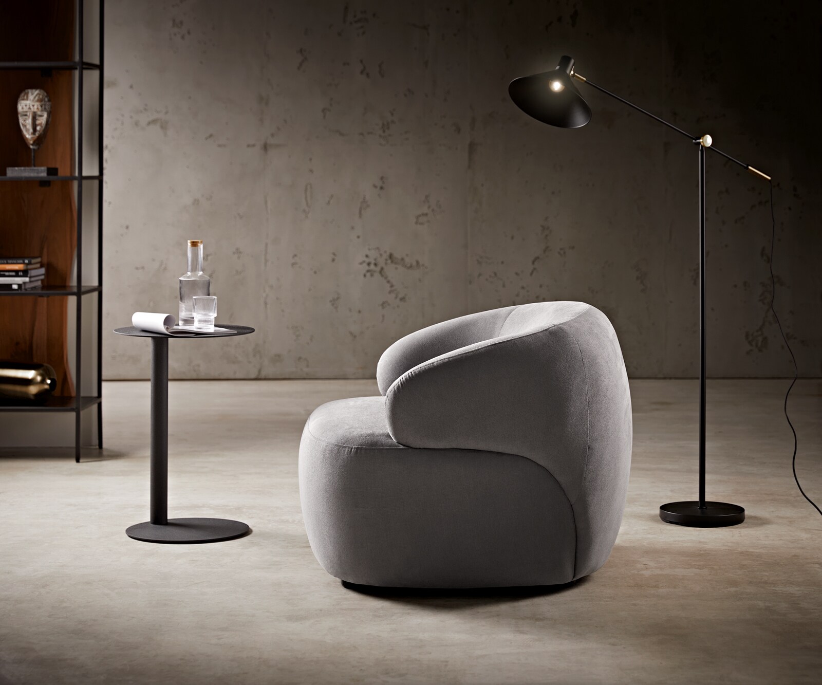 Loungesessel Nova 88x88 cm Mikrofaser Grau 1