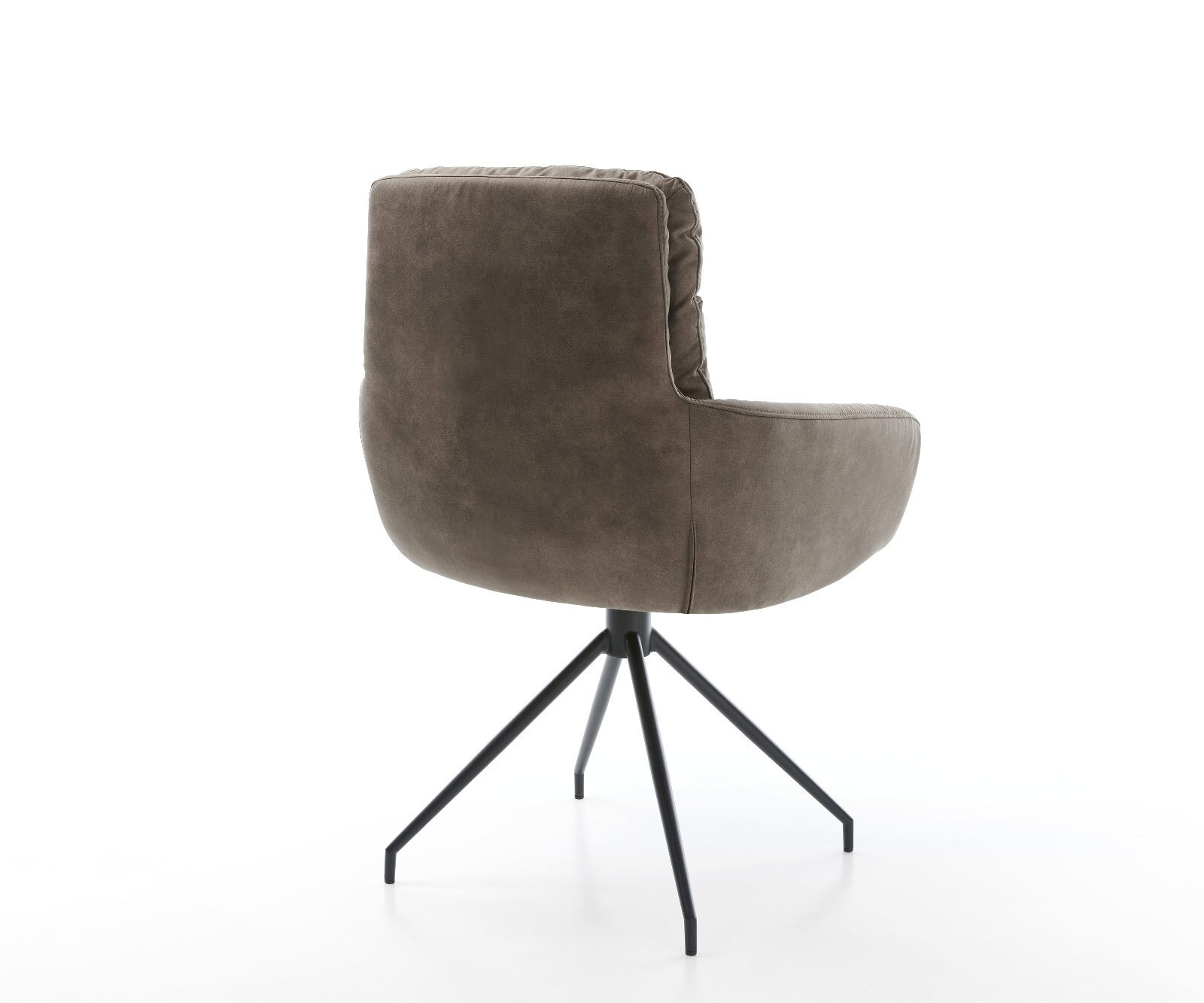 Esszimmerstuhl Abelia-Flex mit Armlehnen Mikrofaser Taupe Vintage Kreuzgestell konisch Schwarz 5
